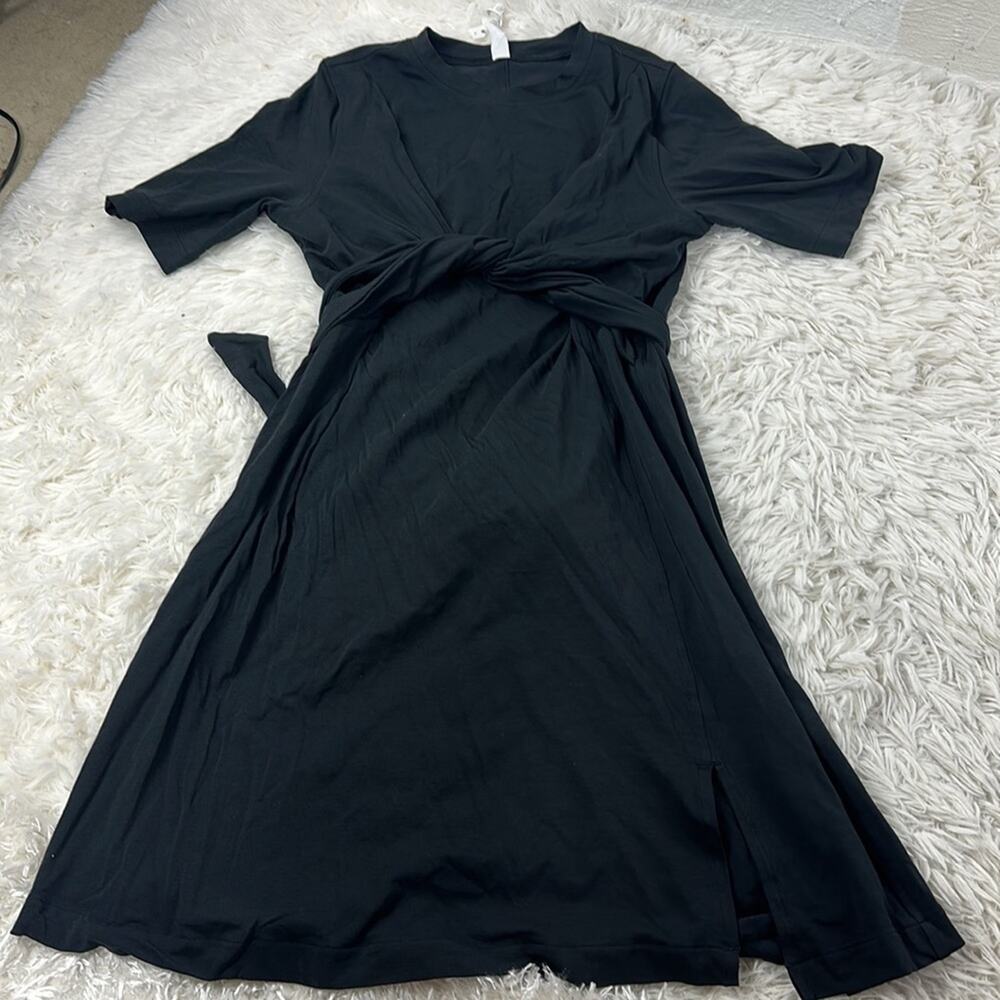 Lululemon Cotton Wrap-Front T-Shirt Dress Black